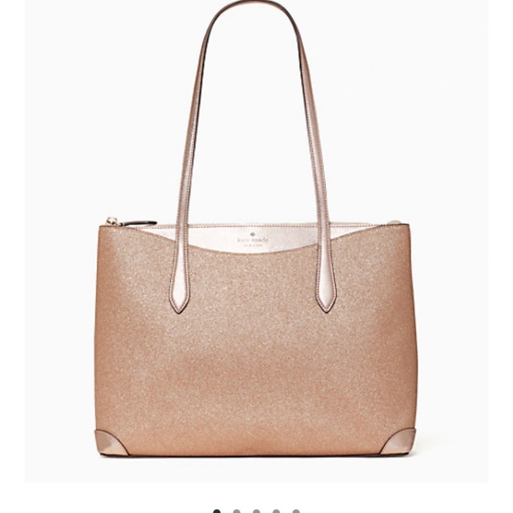 Kate spade rose gold shimmy tote